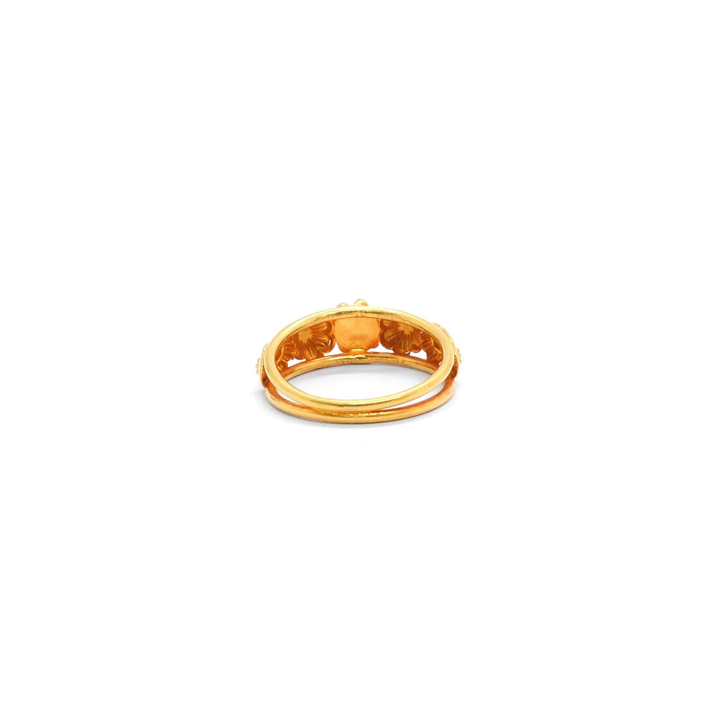 18k Solid Yellow Gold Vintage Floral Engagement Ring 6 US - Kanika Creations