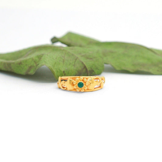 18k Solid Yellow Gold Engagement Ring 6 US - Kanika Creations