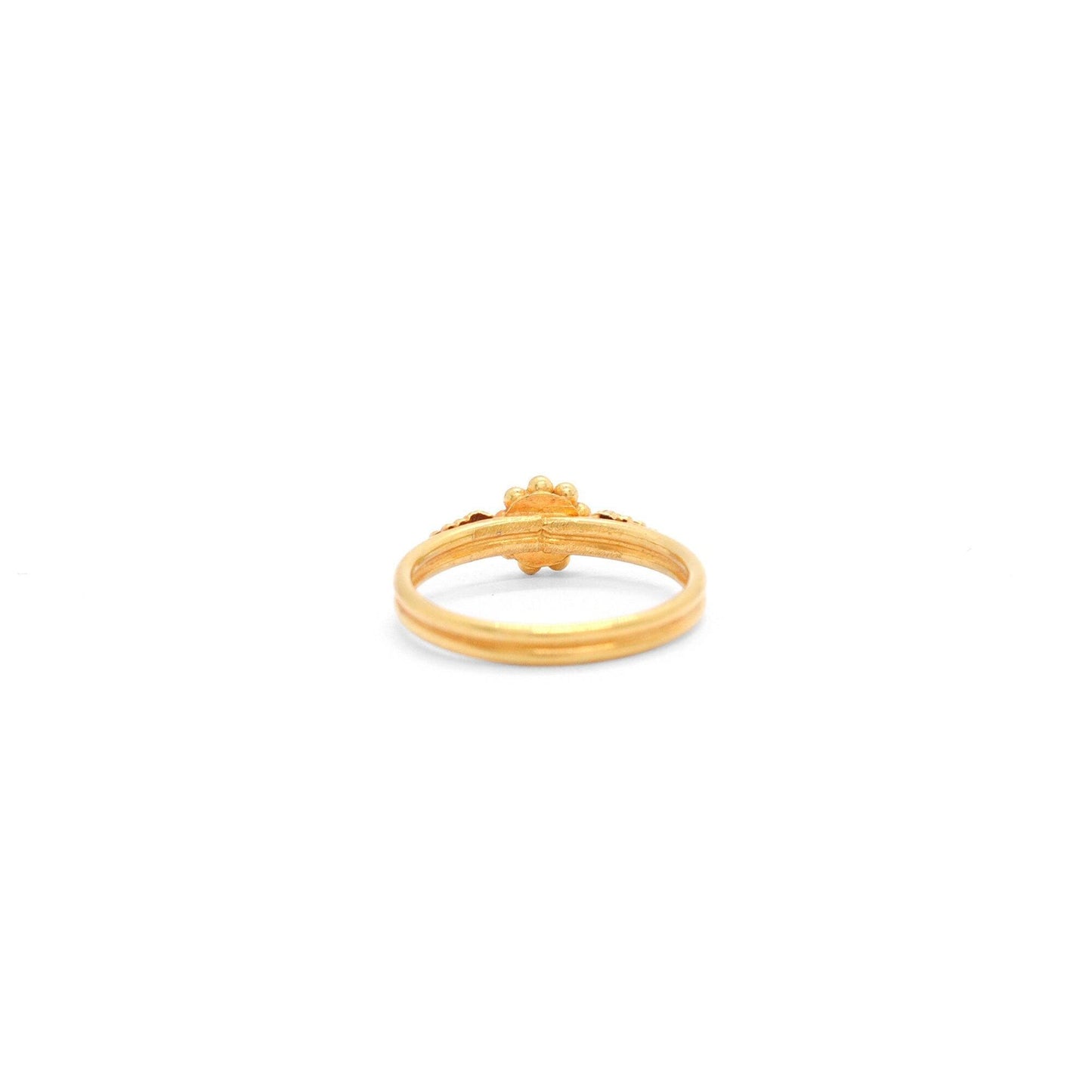 18k Solid Yellow Gold Floral Statement Ring 5.5 US - Kanika Creations