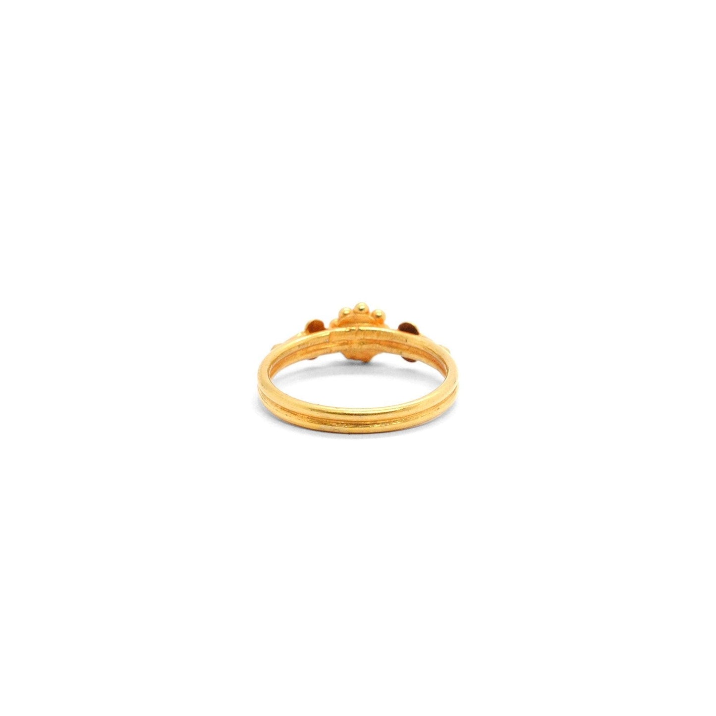 18k Solid Yellow Gold Ruby Vintage Floral Ring 6 US - Kanika Creations