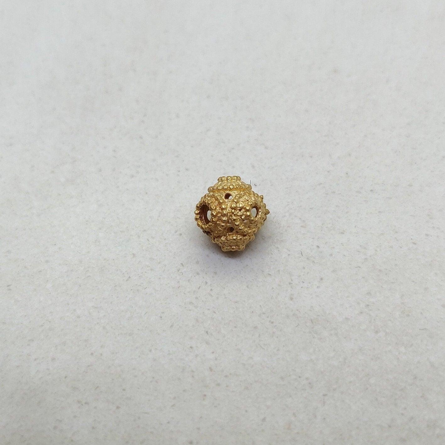 18k Solid Yellow Gold Round Beads 6mm DIY Crafts Supply - Kanika Creations