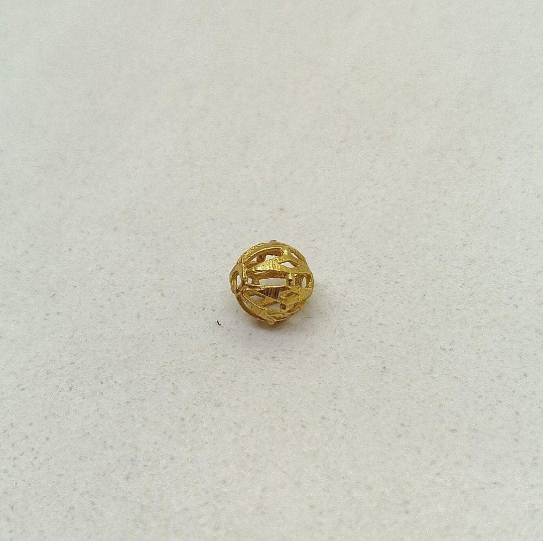 18k Gold Round Spacer Ball Bead DIY Jewelry Making - Kanika Creations