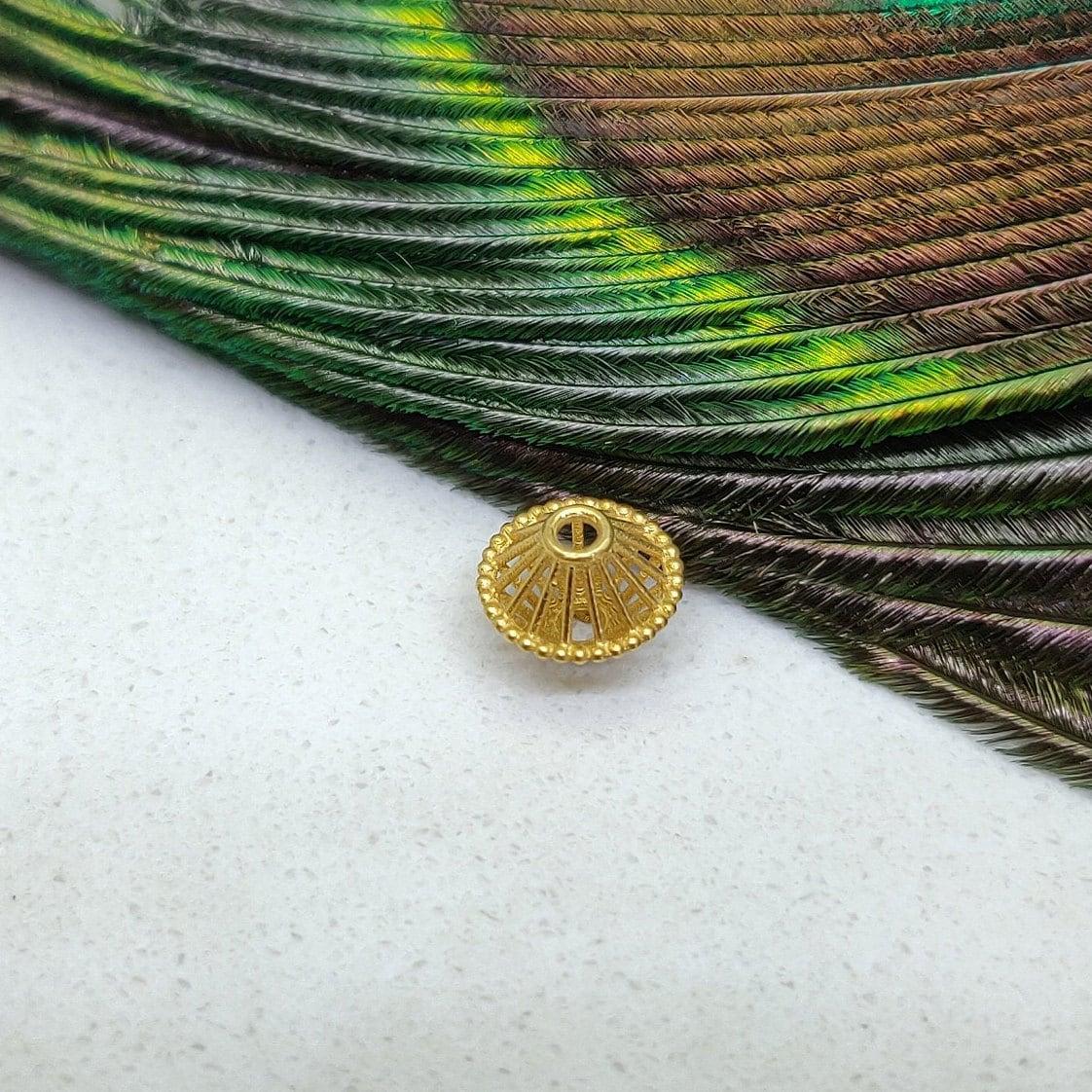 18k Solid Yellow Gold Antique Rondelle Beads 5x6mm - Kanika Creations