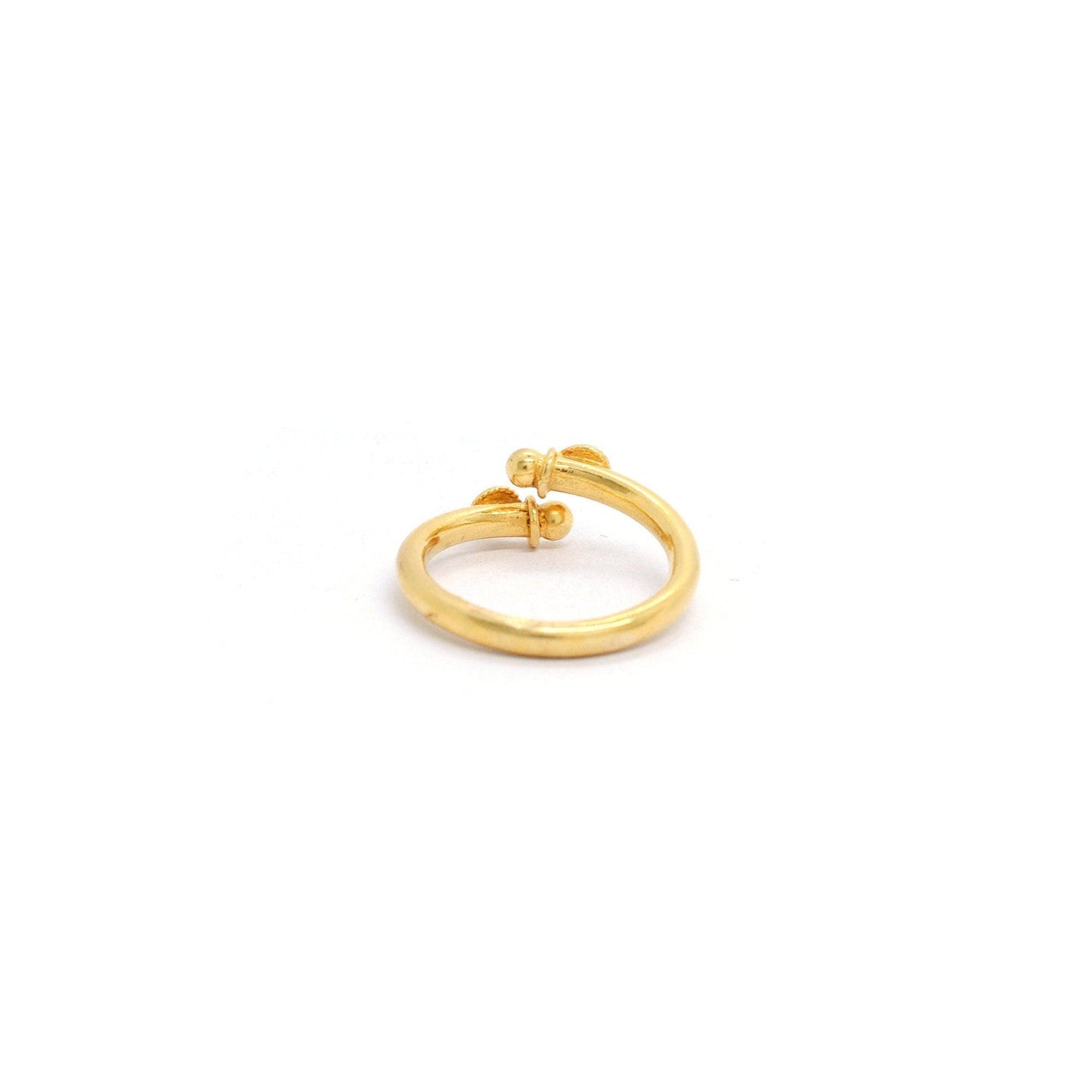 18k Solid Yellow Gold Ruby Bypass Ring-8 Size - Kanika Creations