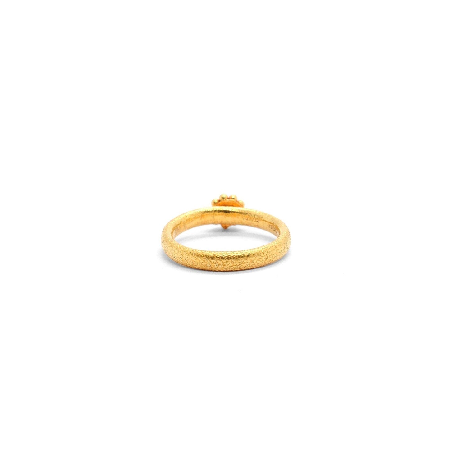 18k Solid Yellow Gold Antique Statement Ring 8 US - Kanika Creations