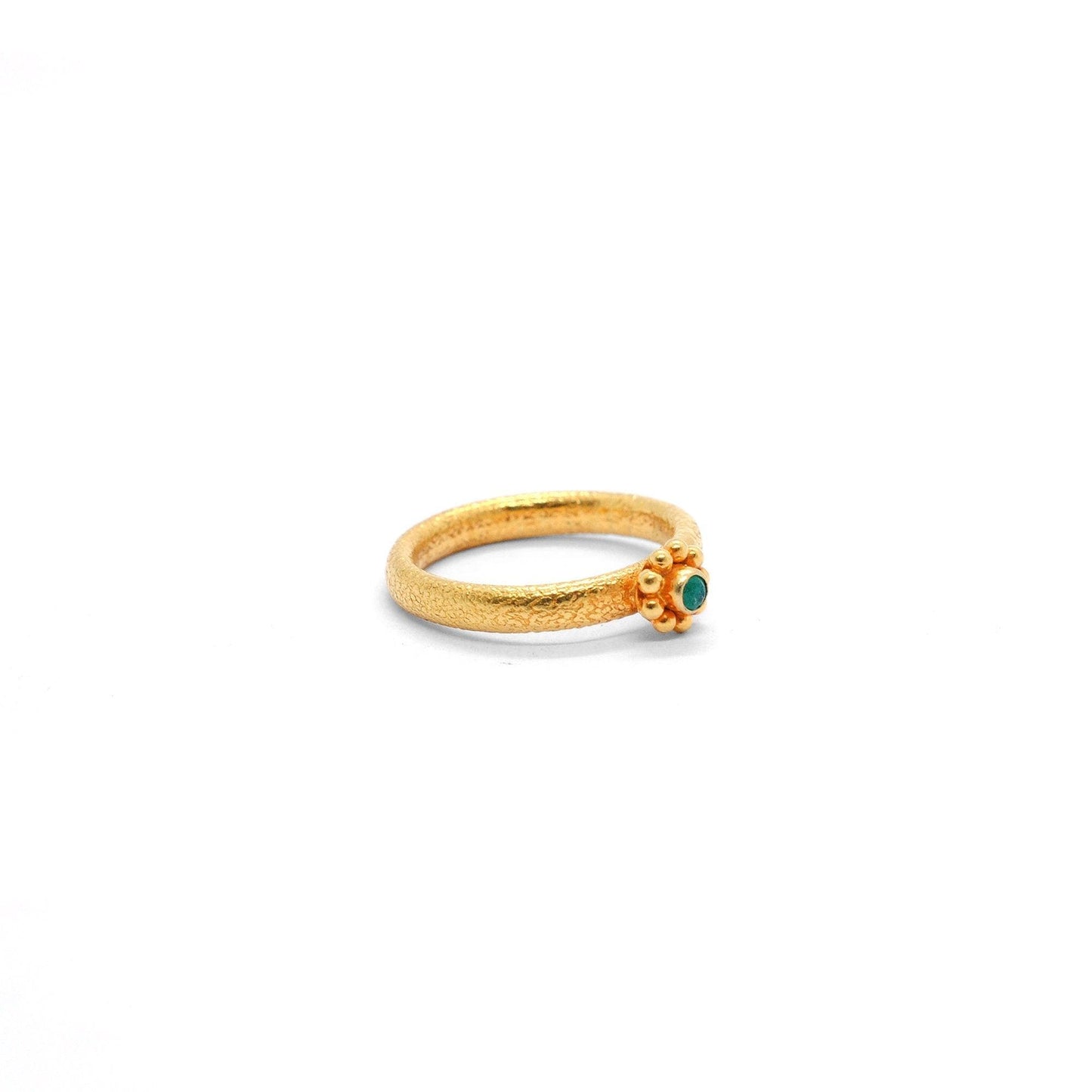 18k Solid Yellow Gold Antique Statement Ring 8 US - Kanika Creations