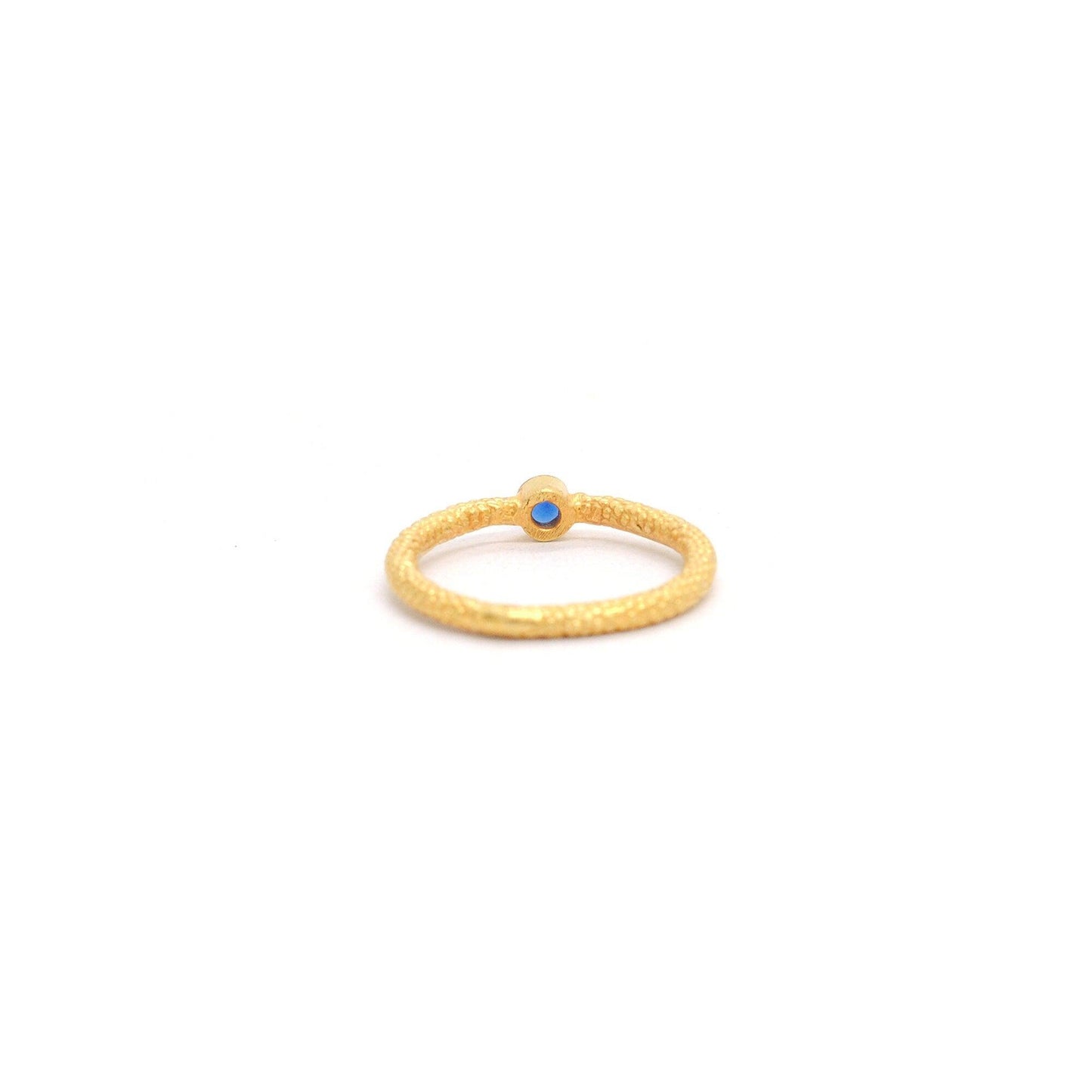 18k Solid Yellow Gold Stone Studded Antique Ring 5 US - Kanika Creations