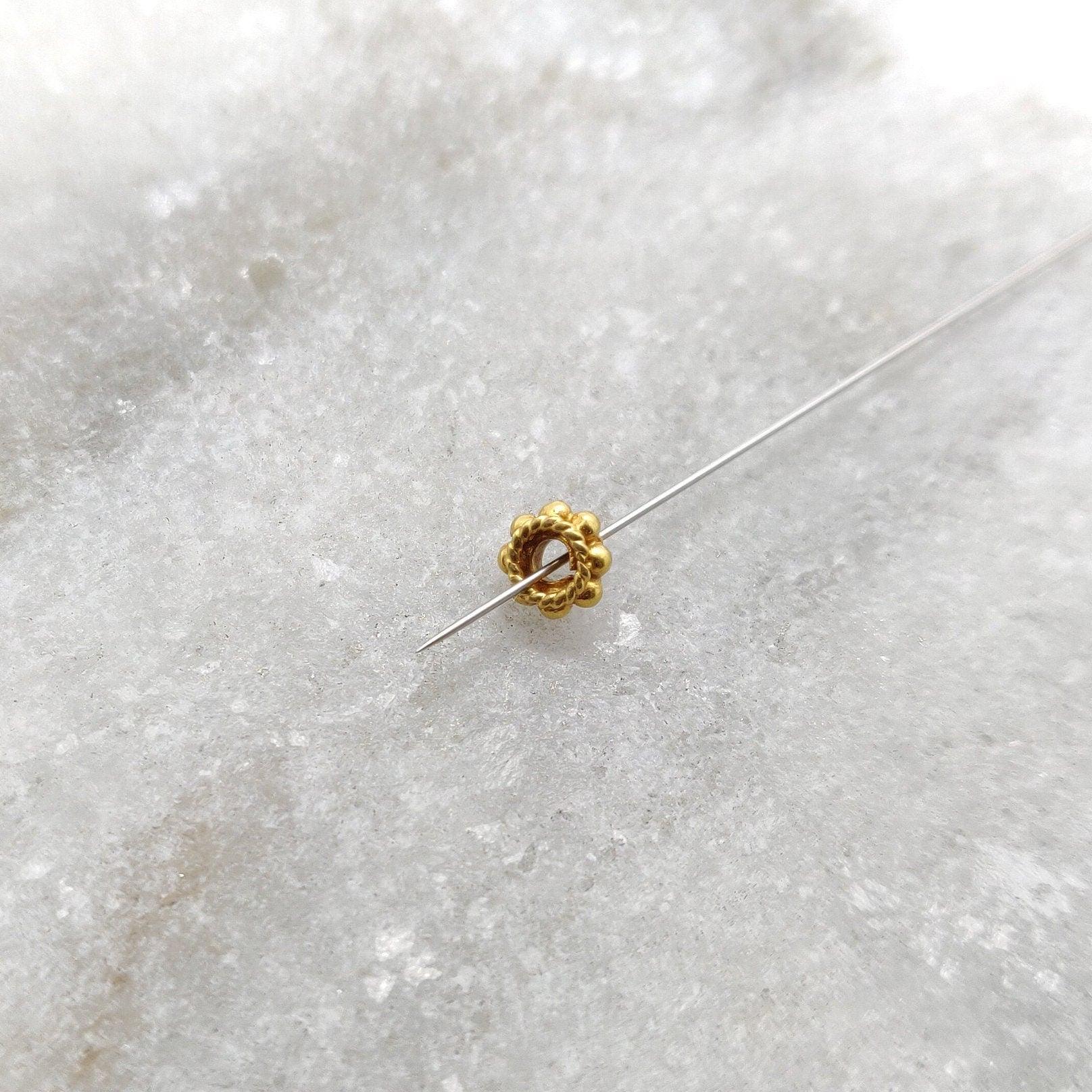 18k Yellow Gold Roundel Wheel Spacer Finding Craft - Kanika Creations