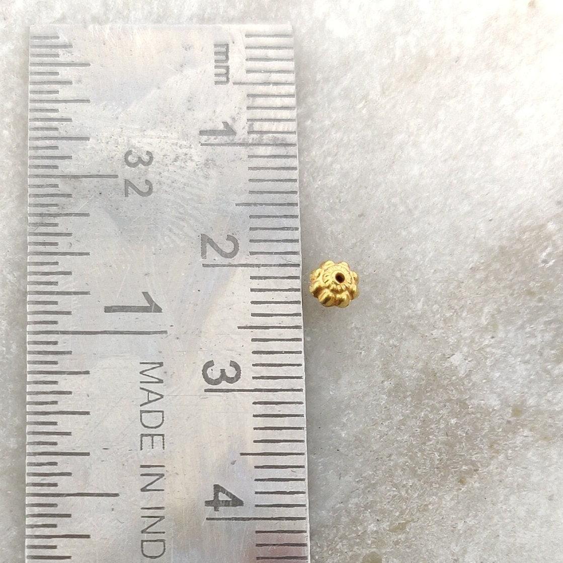 18k Yellow Gold Spacer Bead DIY Craft Supplies 3mm - Kanika Creations