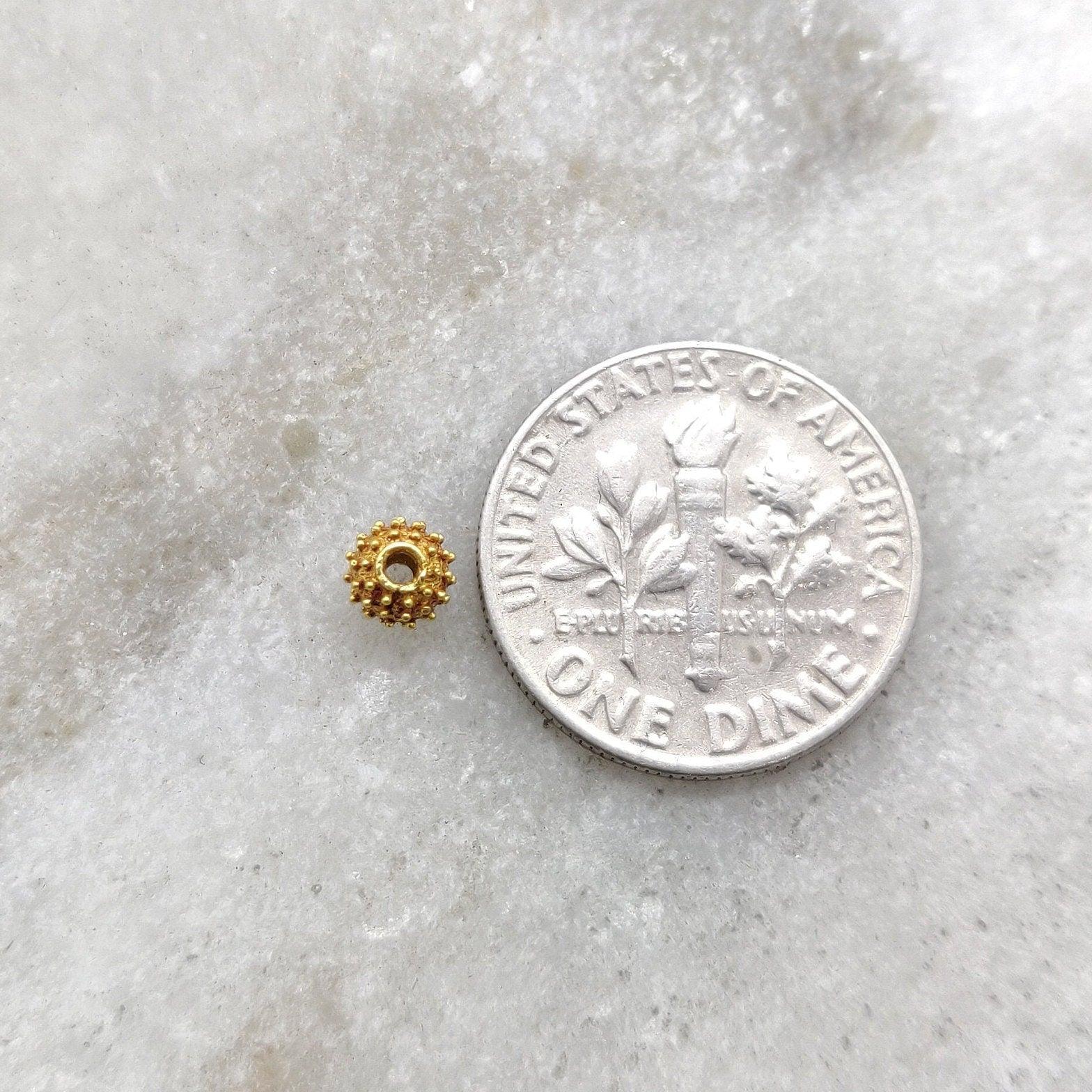 18k Solid Yellow Gold Spacer Ball Beads 4mm - Kanika Creations