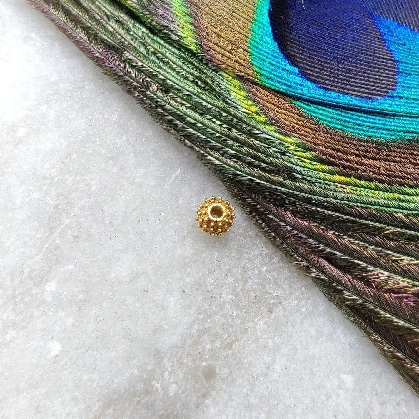 18k Solid Yellow Gold Spacer Ball Beads 4mm - Kanika Creations
