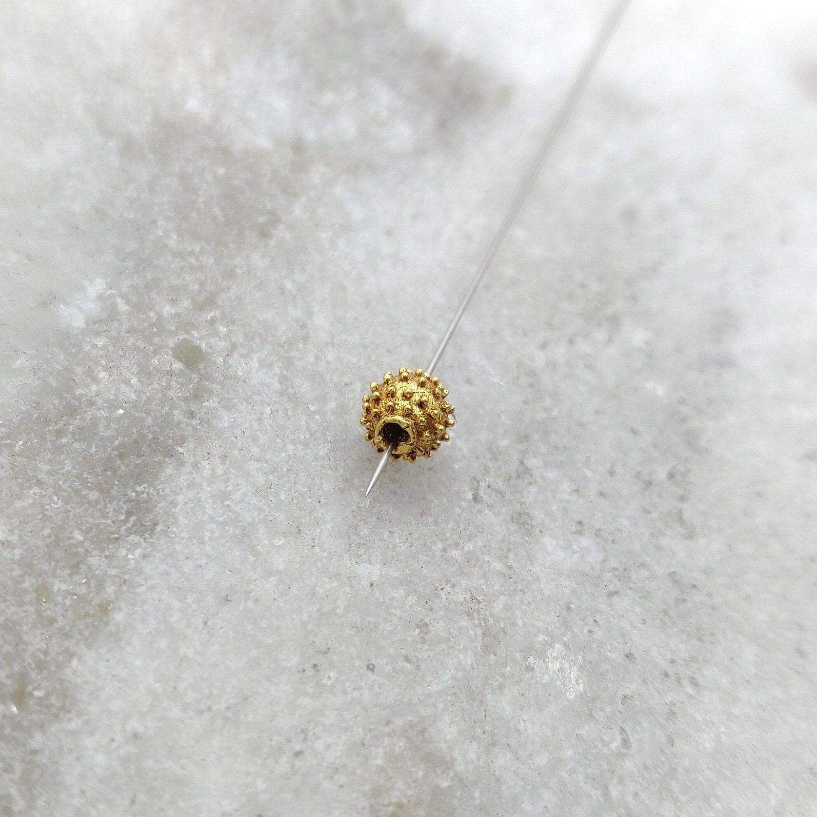 18k Solid Yellow Gold Spacer Ball Beads 4mm - Kanika Creations