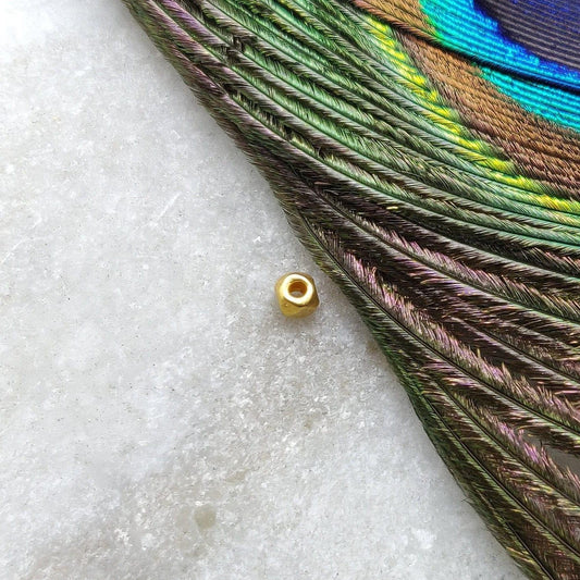 3mm 18k Yellow Gold Faceted Nugget Beads Sold as 5 Pcs - Kanika Creations