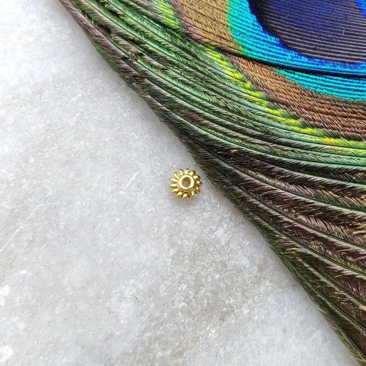 Spacer in 18k Gold Spacer Beads DIY For Jewelry Sold as 2 Pcs - Kanika Creations