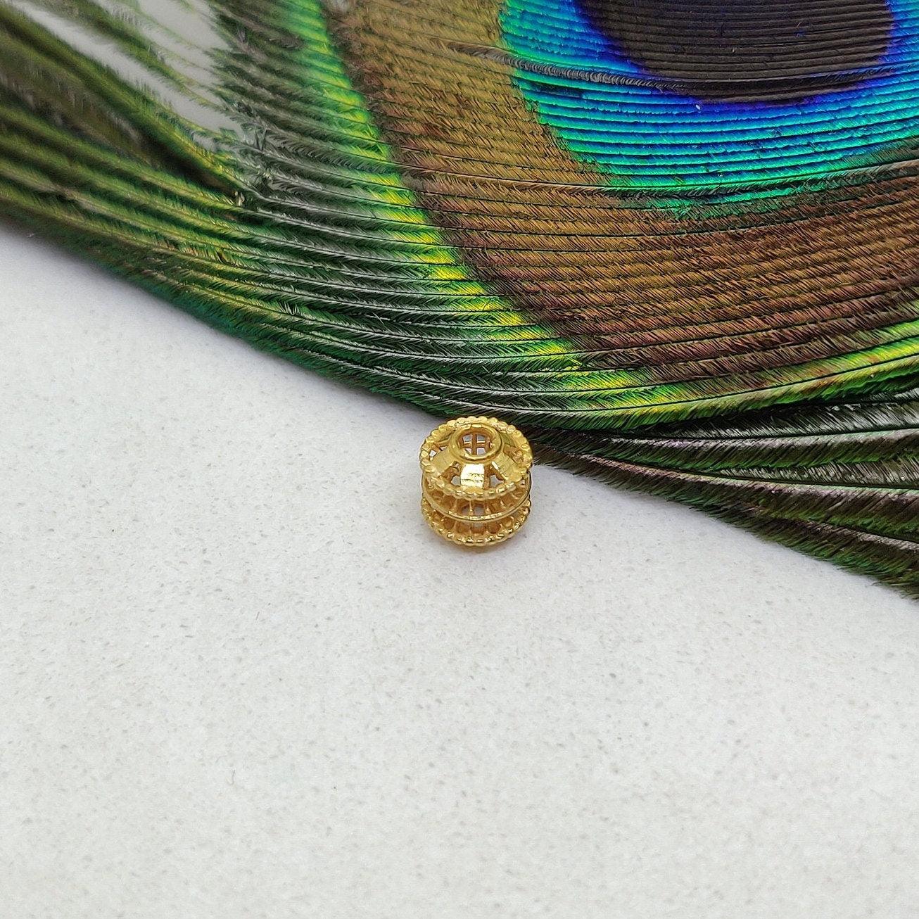 18k Solid Yellow Gold Wheel Spacer Beads 6mm - Kanika Creations