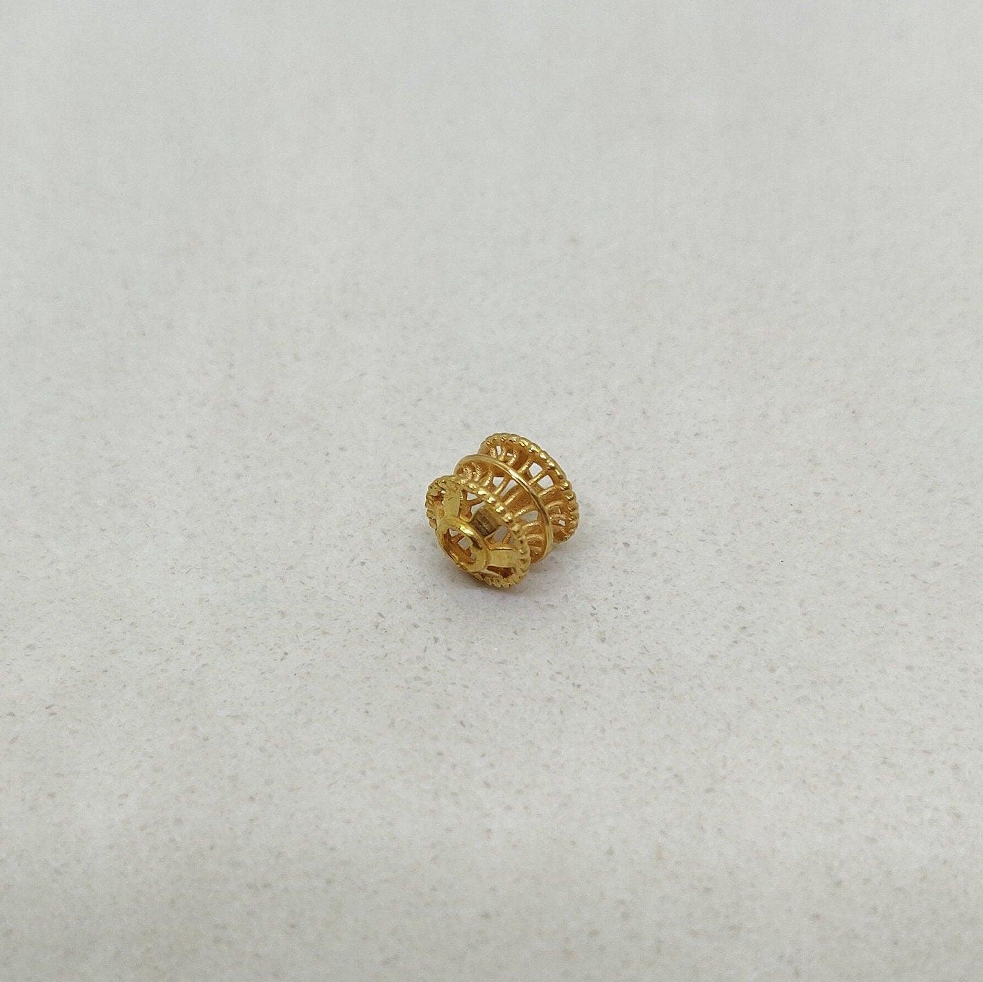 18k Solid Yellow Gold Wheel Spacer Beads 6mm - Kanika Creations