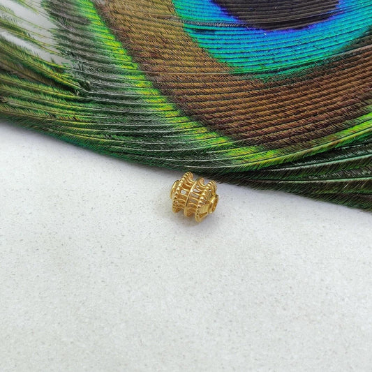 18k Solid Yellow Gold Wheel Spacer Beads 6mm - Kanika Creations