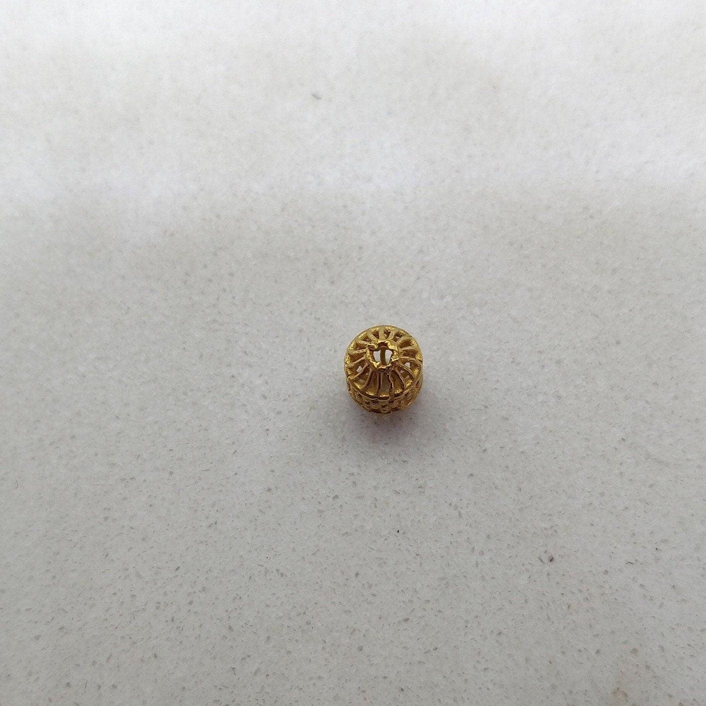 18k Yellow Gold Tube Spacer Beads 5x6.5mm - Kanika Creations