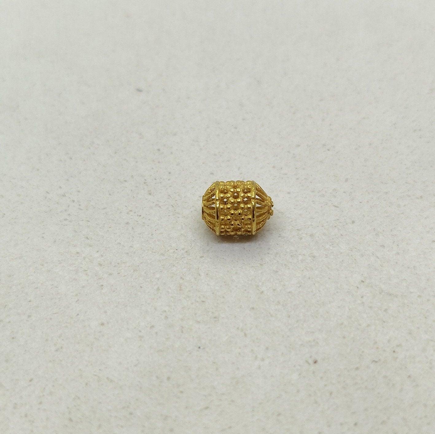 18k Yellow Gold Tube Spacer Beads 5x6.5mm - Kanika Creations