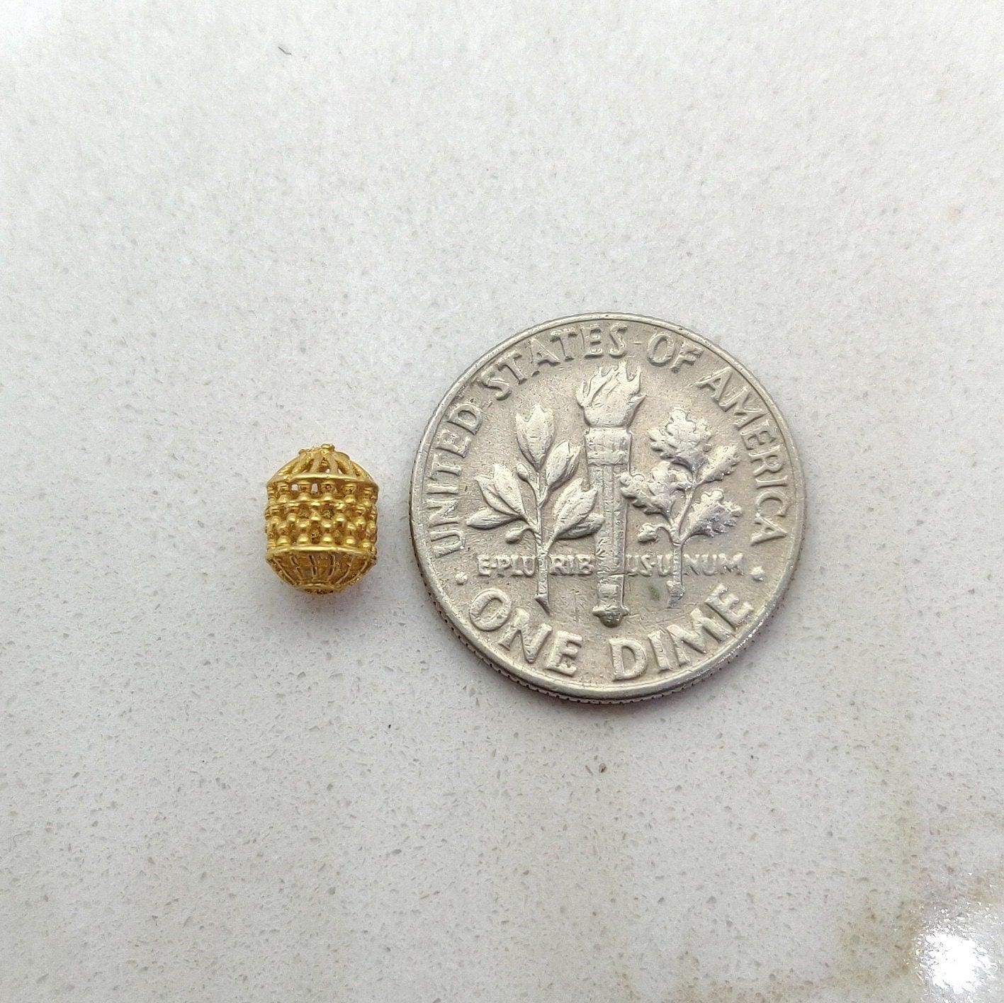 18k Yellow Gold Tube Spacer Beads 5x6.5mm - Kanika Creations