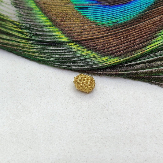 18k Yellow Gold Tube Spacer Beads 5x6.5mm - Kanika Creations