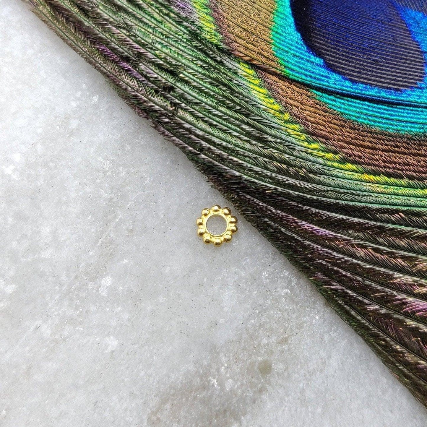 18k Yellow Gold Wheel Spacer Bead Finding Sold as 2 pcs - Kanika Creations