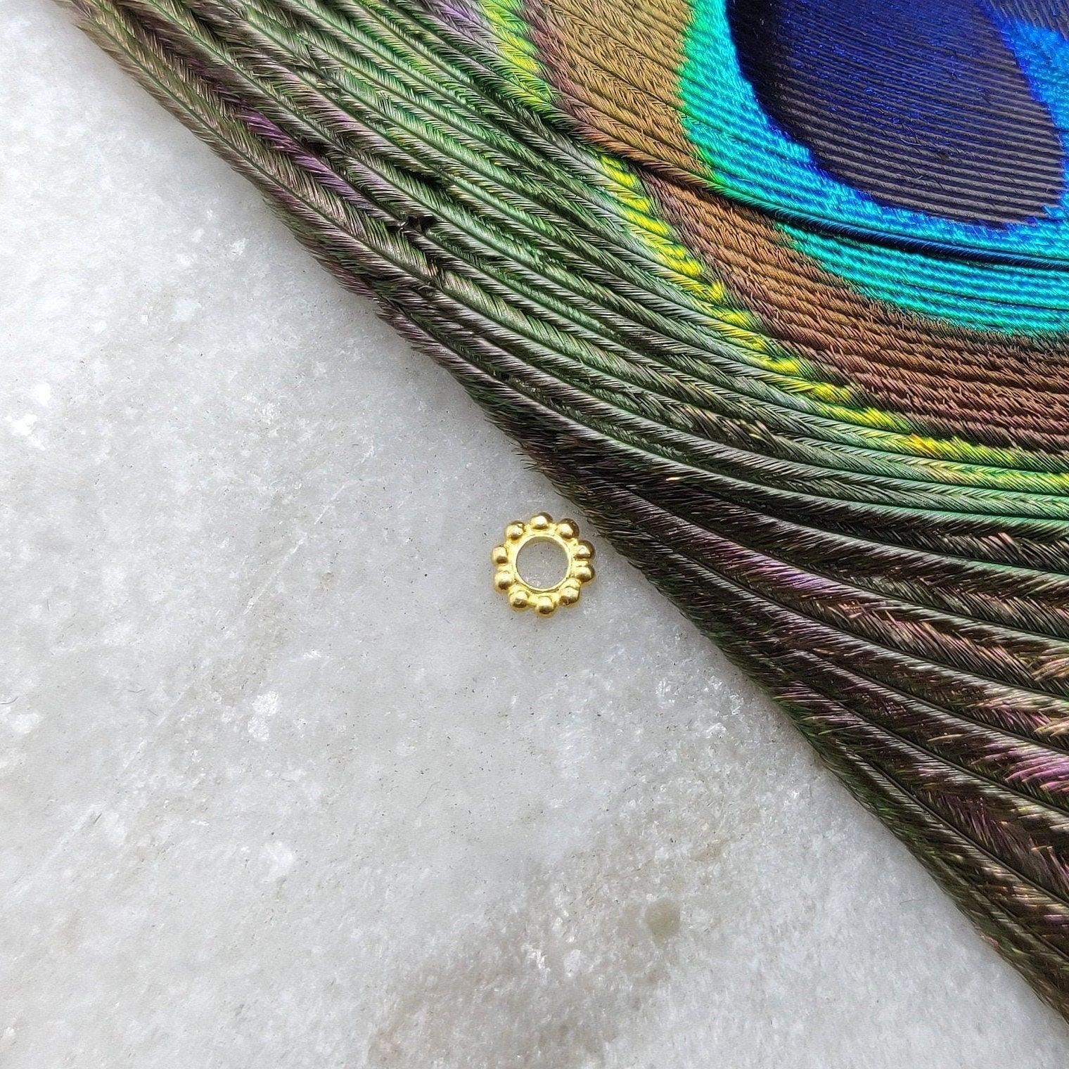 18k Yellow Gold Wheel Spacer Bead Finding Sold as 2 pcs - Kanika Creations