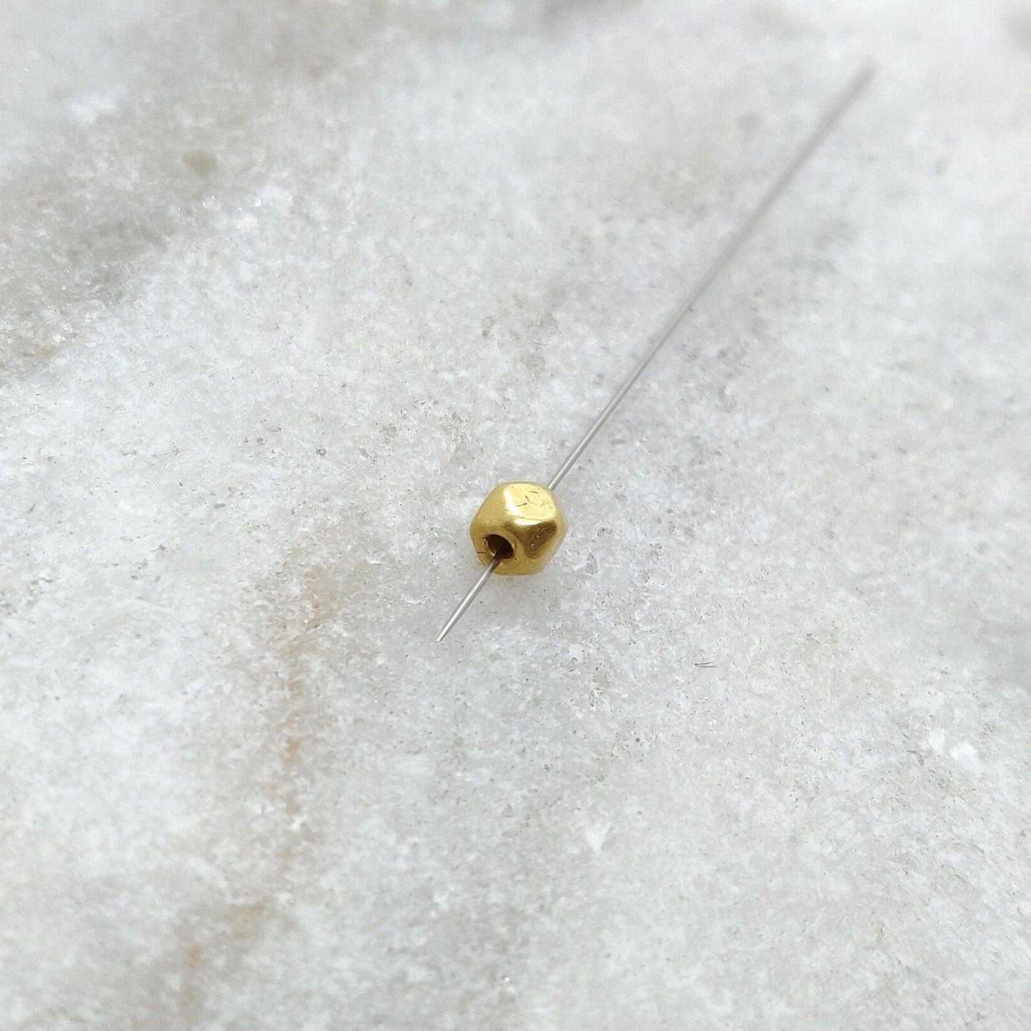 18k Yellow Gold Faceted Nugget Spacer Bead Sold as 4 pcs - Kanika Creations