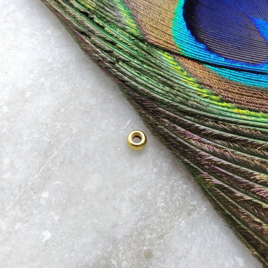 18k Gold Round Bead Spacer Finding Components Sold As 4 Pcs - Kanika Creations