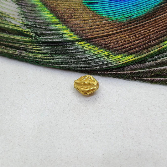 18K Solid Yellow Gold Oval Spacer Beads 5x7mm - Kanika Creations