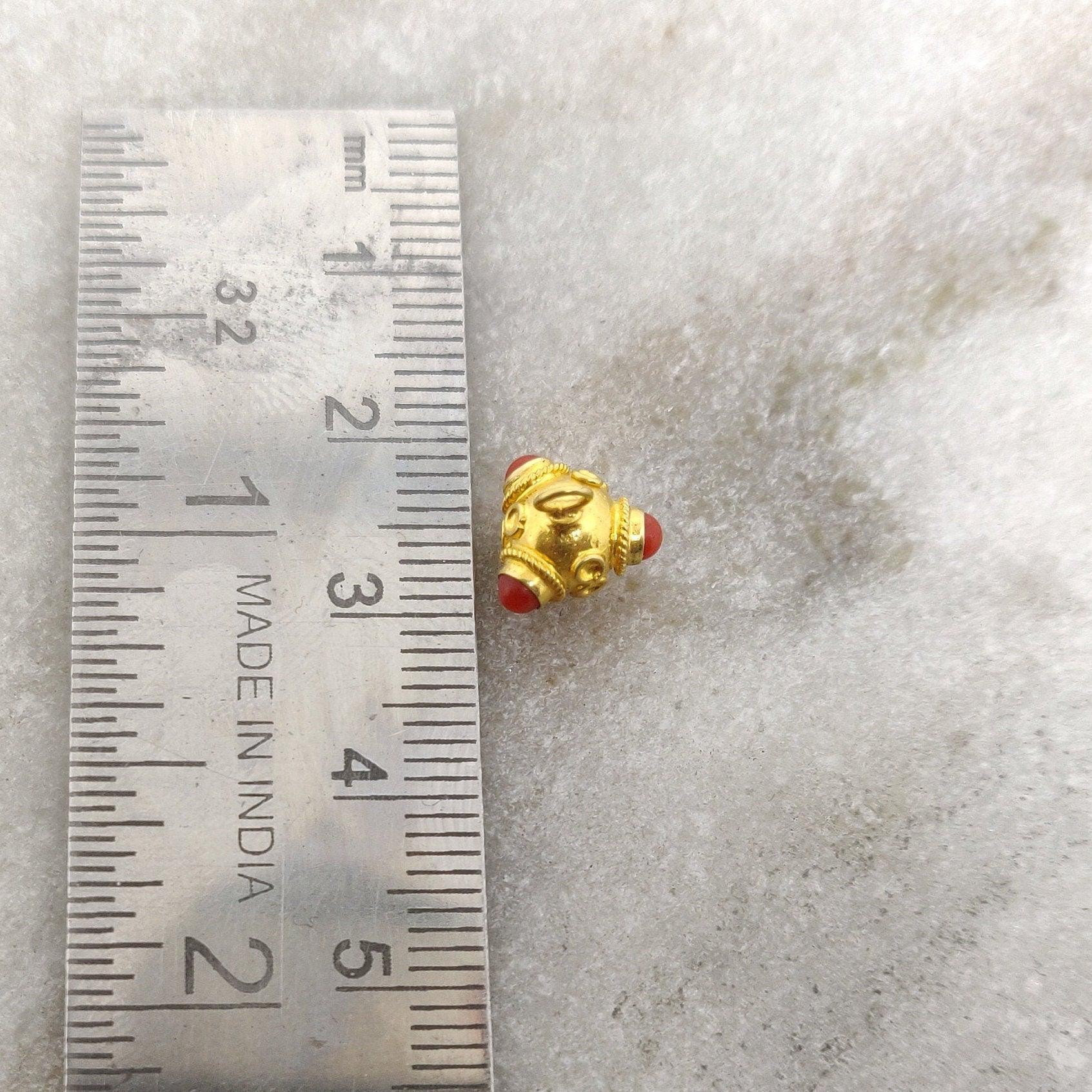 18k Yellow Gold Fancy Coral Charm Pendant 9x8mm - Kanika Creations