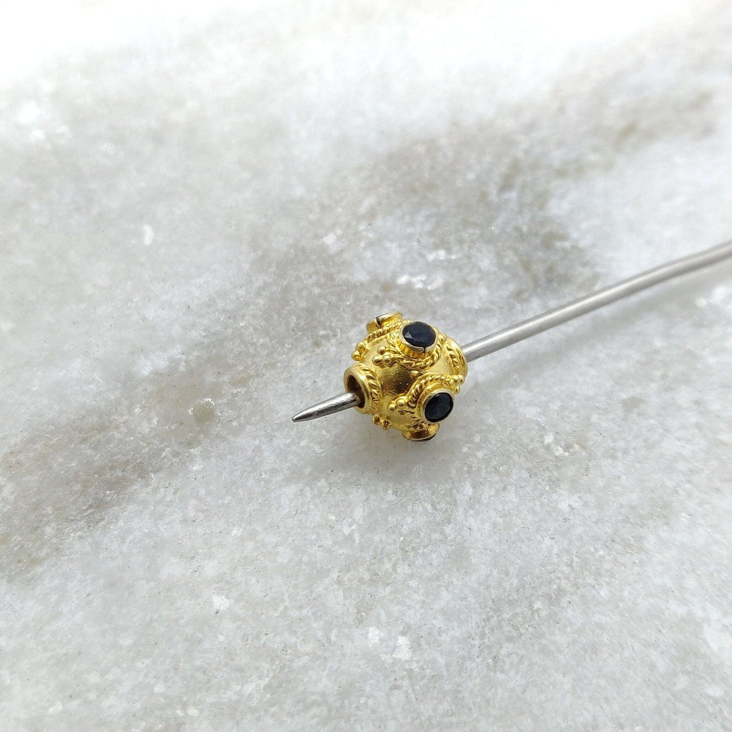 18k Yellow Gold Round Wheel Spacer Bead Finding 8mm - Kanika Creations