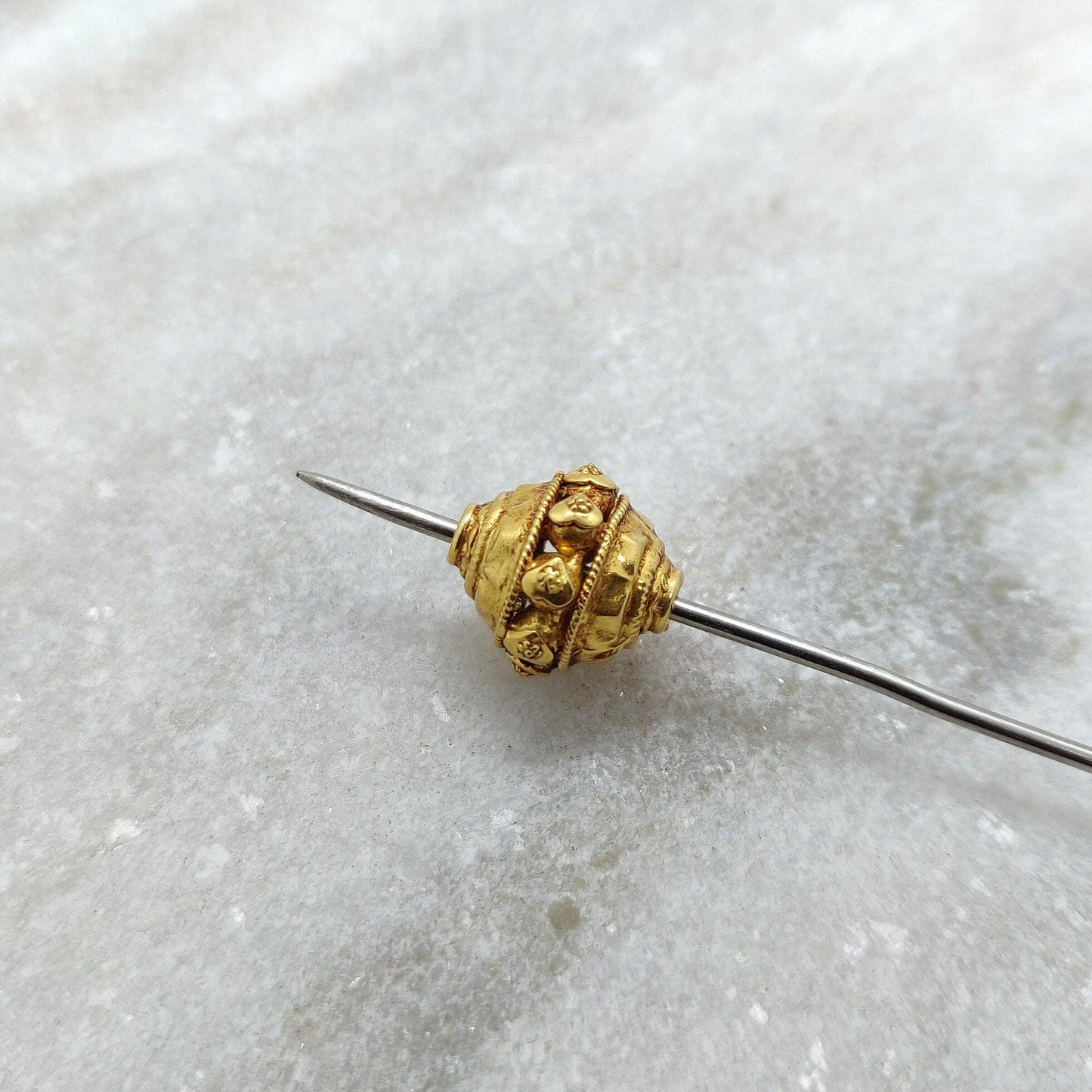 18k Solid Yellow Gold Round Spacer Beads 11mm - Kanika Creations
