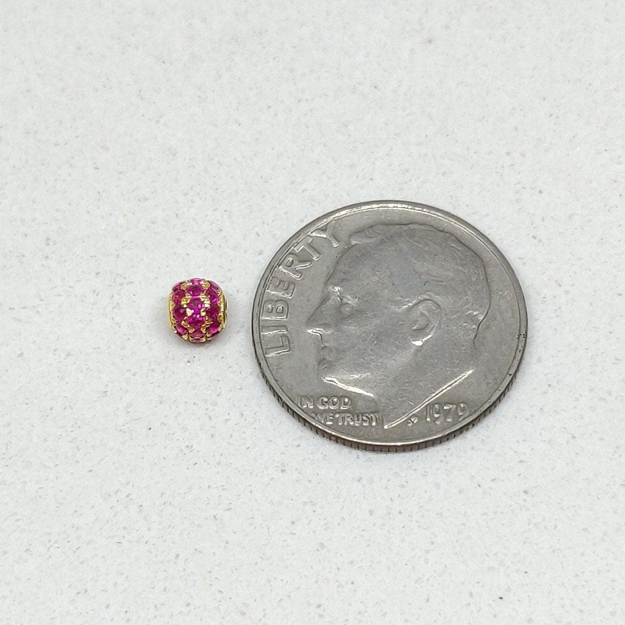 14k Solid Gold Ruby Ball Spacer Beads 4mm - Kanika Creations