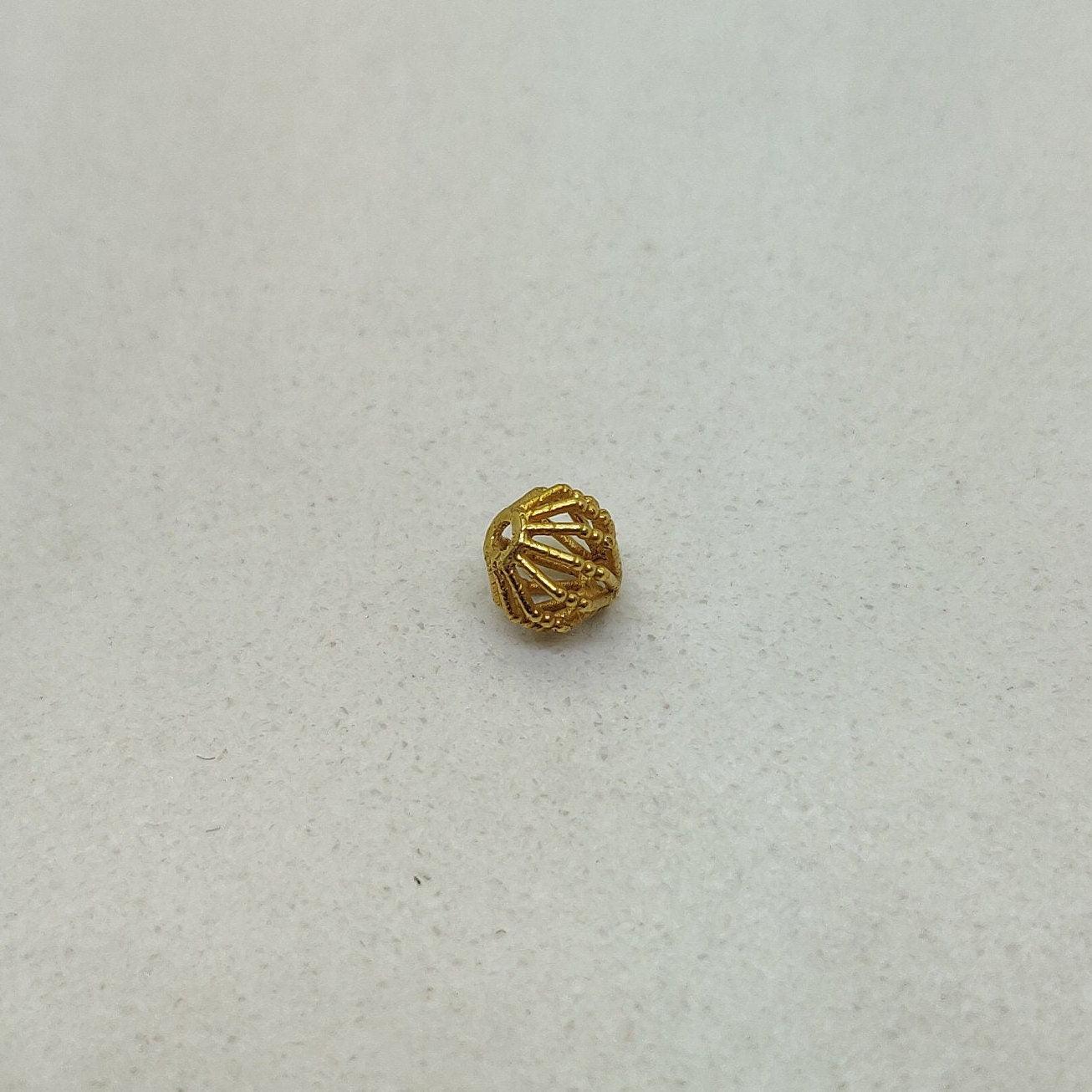 18k Yellow Gold Round Spacer Beads 5mm - Kanika Creations