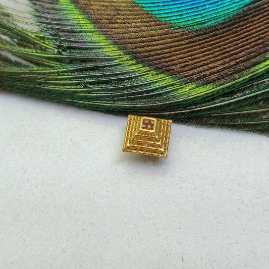 18K Solid Yellow Gold Pyramid Spacer Beads 8mm - Kanika Creations