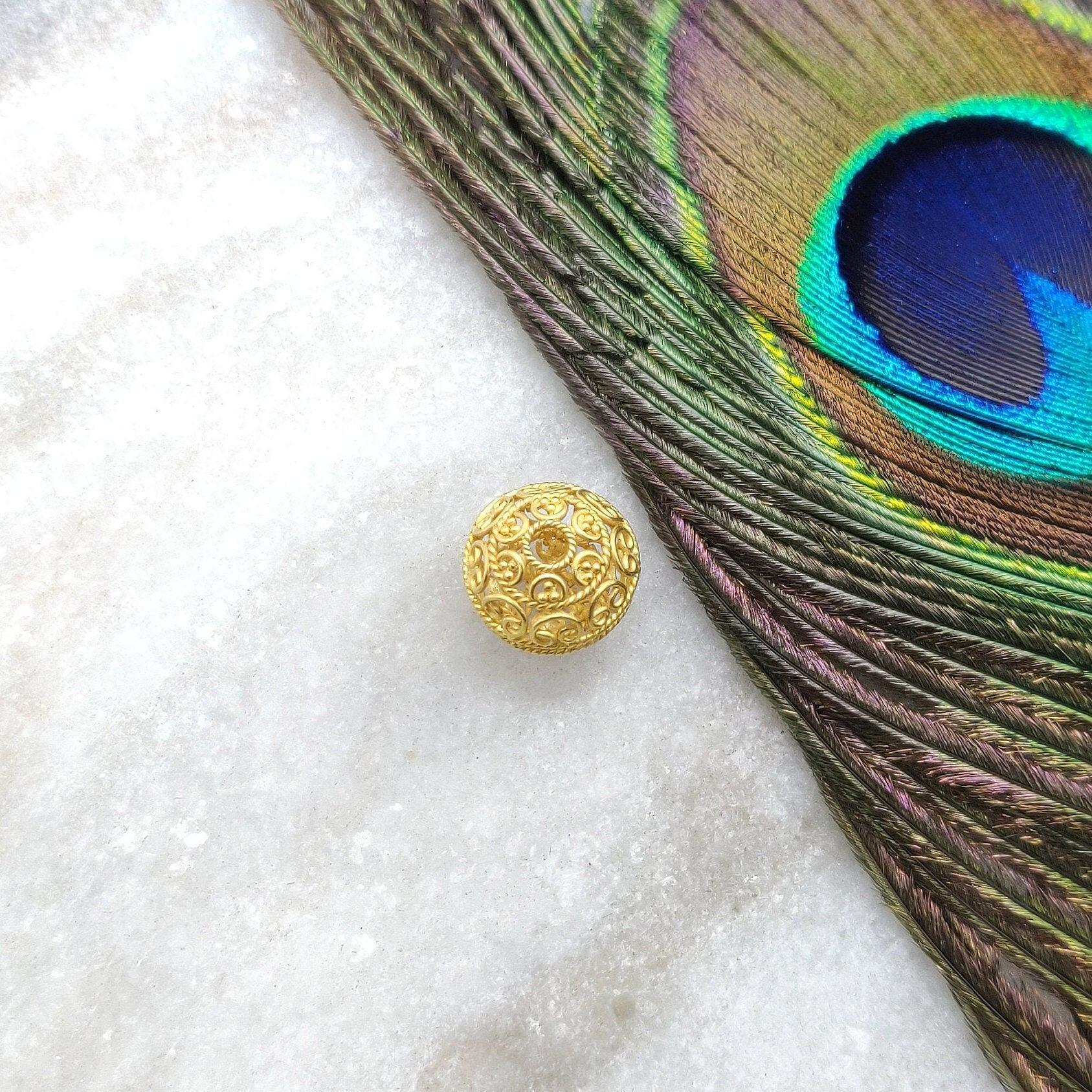 18k Solid Yellow Gold Round Spacer Ball Beads-10 MM - Kanika Creations
