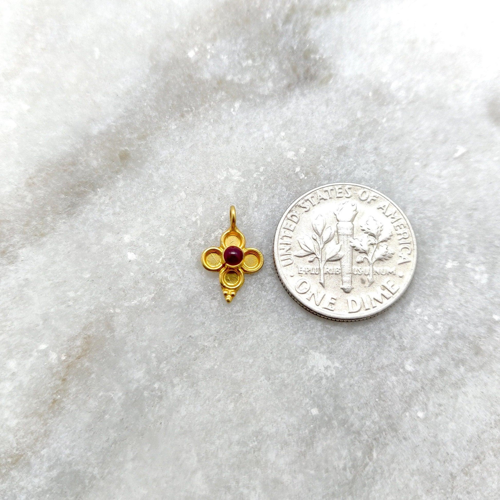 18k Solid Yellow Gold Fancy Charm - Kanika Creations