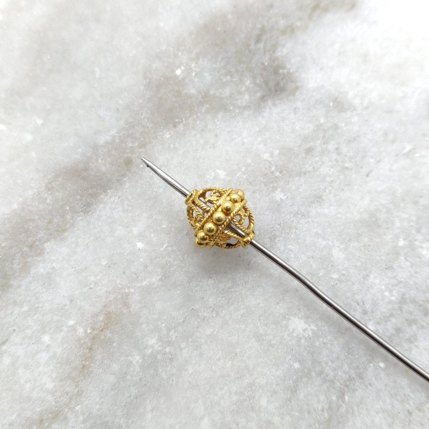 18k Solid Yellow Gold Fancy Rondelle Spacer Beads 11x10mm - Kanika Creations