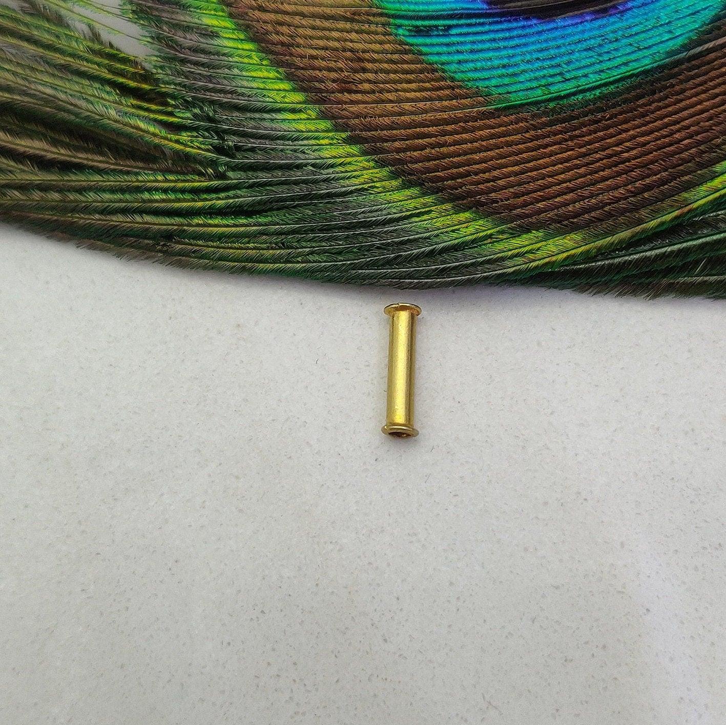 18K Solid Yellow Gold Tube Spacer Bead 10mm - Kanika Creations