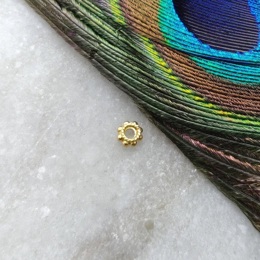 18k Gold Wheel Spacer Bead 4mm For Making Jewelry - Kanika Creations