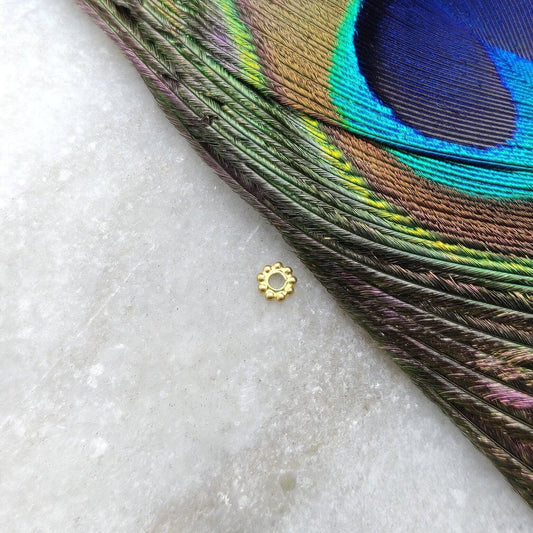 1X4mm 18k Yellow Gold Wheel Spacer Bead DIY Sold as 8pcs - Kanika Creations