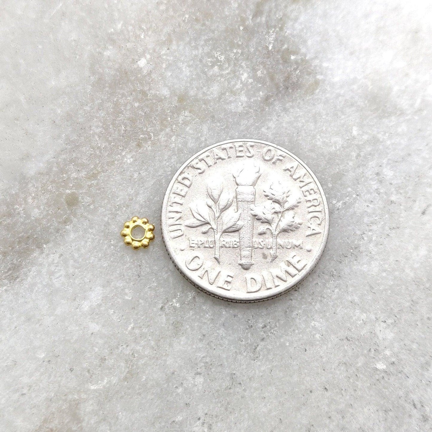 1X4mm 18k Yellow Gold Wheel Spacer Bead DIY Sold Pack of 8 - Kanika Creations