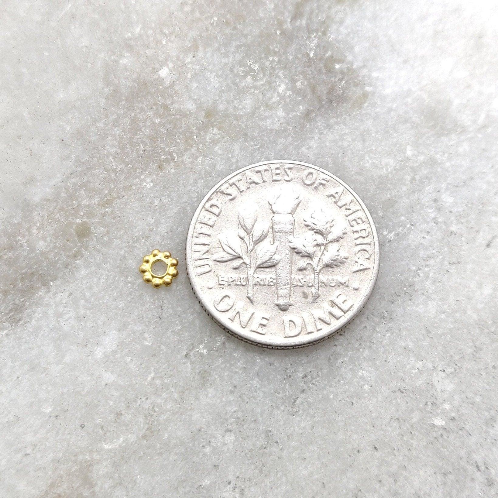 1X4mm 18k Yellow Gold Wheel Spacer Bead DIY Sold as 8pcs - Kanika Creations