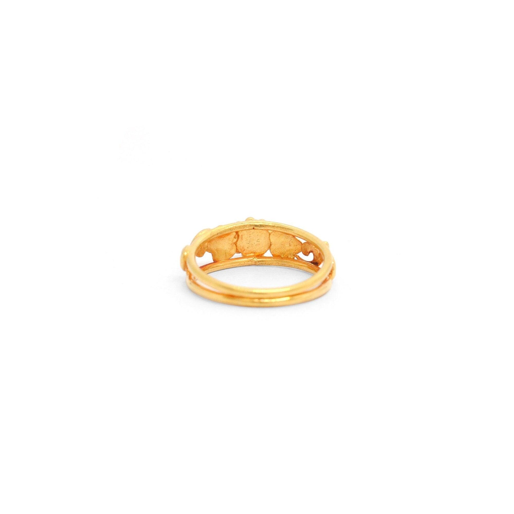 18k Solid Yellow Gold Engagement Ring 6 US - Kanika Creations