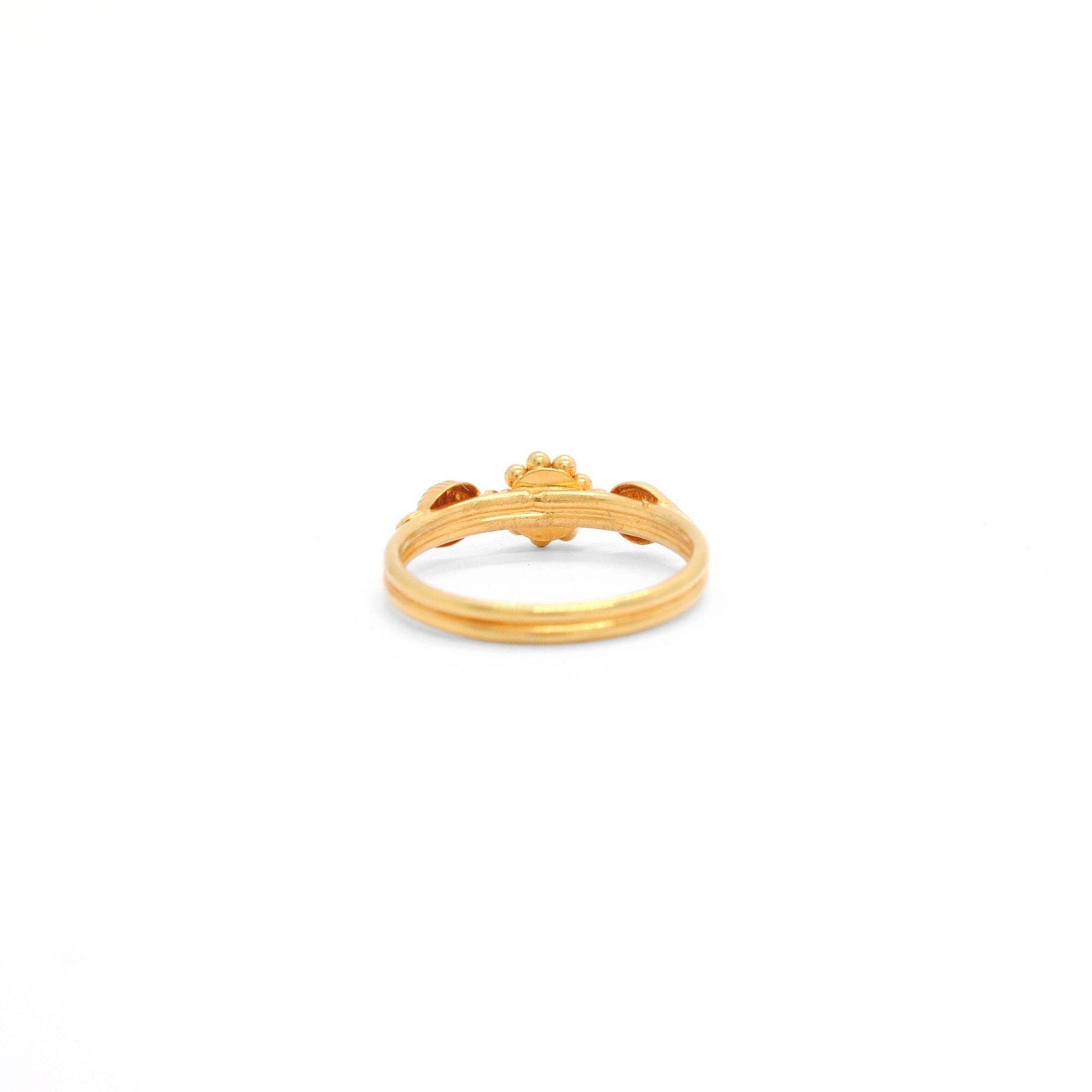 18k Solid Yellow Gold Stackable Ring 7 US Anniversary Gift - Kanika Creations