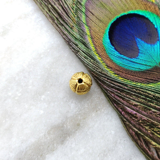 18k Solid Yellow Gold 10mm Spacer Ball Beads - Kanika Creations