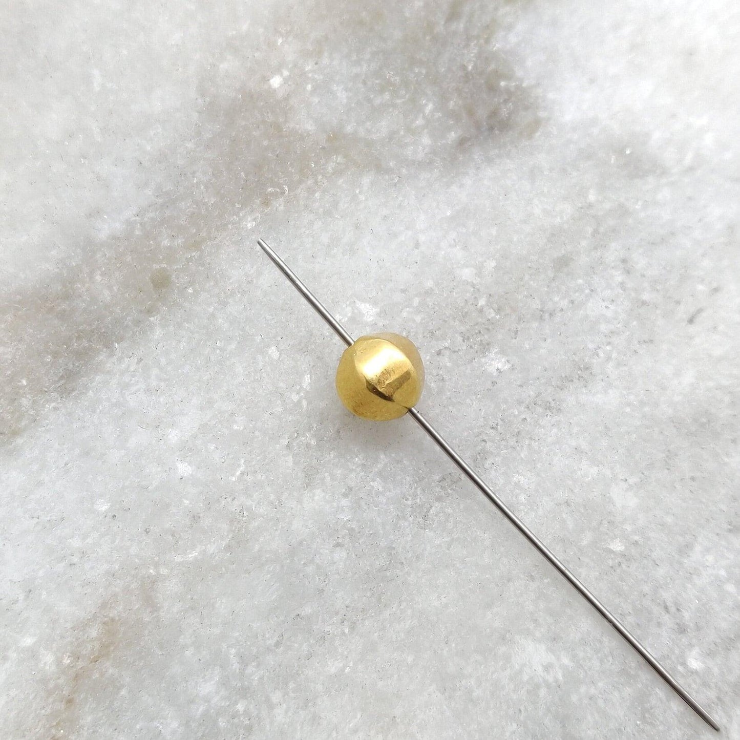 18k Gold Plain Faceted Spacer Beads DIY Craft Supplies 6mm - Kanika Creations