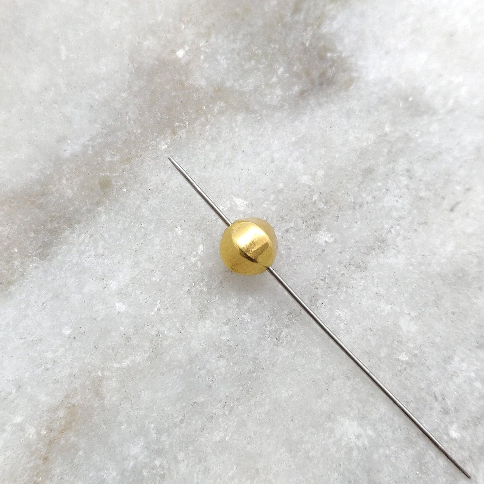 18k Gold Plain Faceted Spacer Beads DIY Craft Supplies 6mm - Kanika Creations
