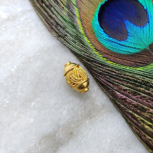 14x8.50mm 18K Yellow Gold Tube Spacer Beads - Kanika Creations
